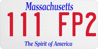MA license plate 111FP2