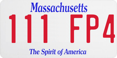 MA license plate 111FP4