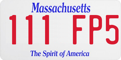 MA license plate 111FP5
