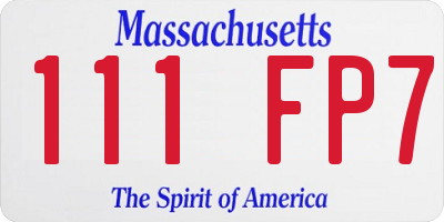 MA license plate 111FP7