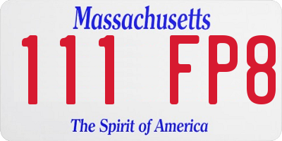 MA license plate 111FP8