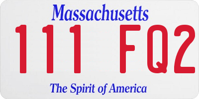 MA license plate 111FQ2