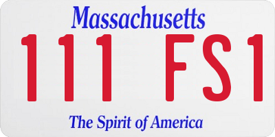 MA license plate 111FS1