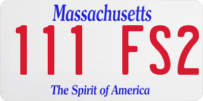 MA license plate 111FS2