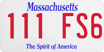 MA license plate 111FS6
