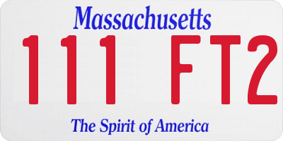 MA license plate 111FT2