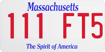 MA license plate 111FT5