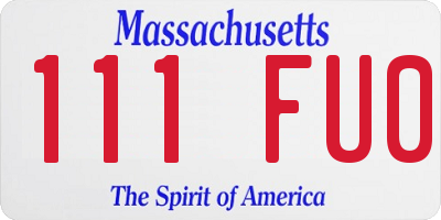 MA license plate 111FU0