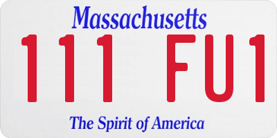 MA license plate 111FU1