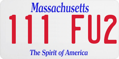 MA license plate 111FU2