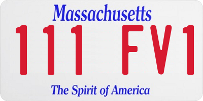 MA license plate 111FV1