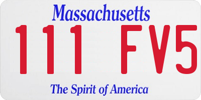 MA license plate 111FV5