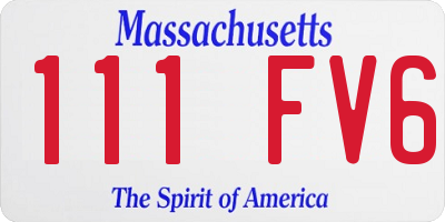MA license plate 111FV6
