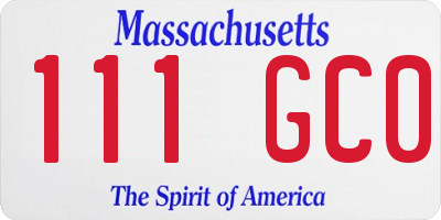 MA license plate 111GC0