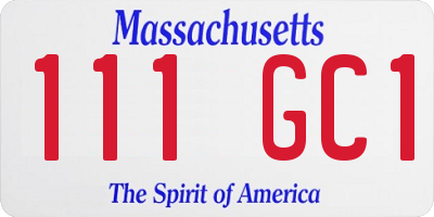 MA license plate 111GC1