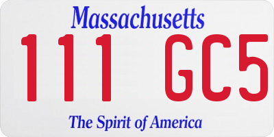 MA license plate 111GC5