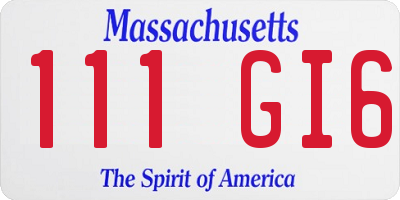 MA license plate 111GI6
