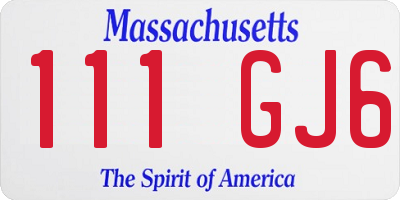 MA license plate 111GJ6