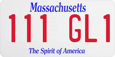MA license plate 111GL1
