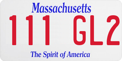 MA license plate 111GL2