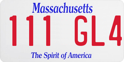 MA license plate 111GL4