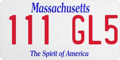MA license plate 111GL5