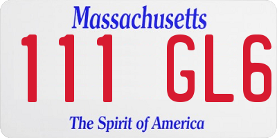 MA license plate 111GL6