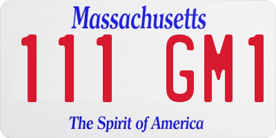 MA license plate 111GM1