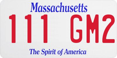 MA license plate 111GM2