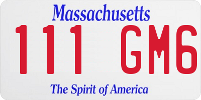 MA license plate 111GM6