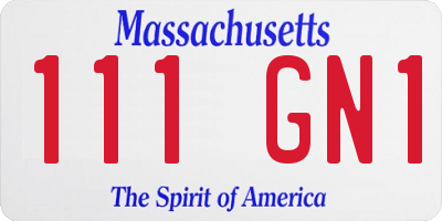 MA license plate 111GN1