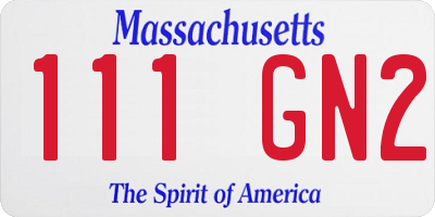 MA license plate 111GN2
