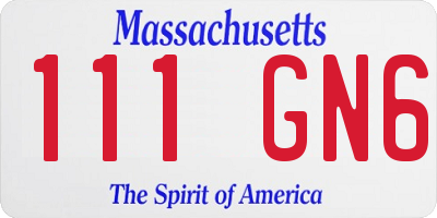 MA license plate 111GN6