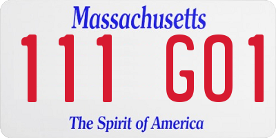 MA license plate 111GO1