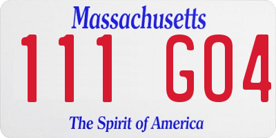 MA license plate 111GO4