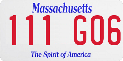 MA license plate 111GO6