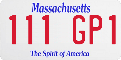 MA license plate 111GP1
