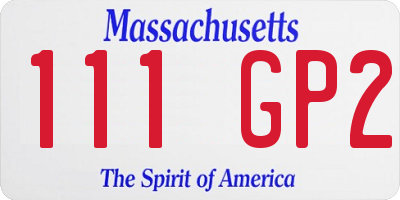 MA license plate 111GP2