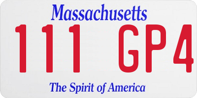 MA license plate 111GP4