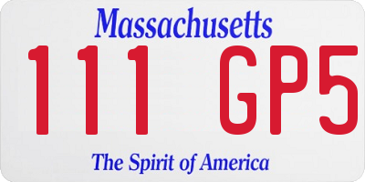 MA license plate 111GP5