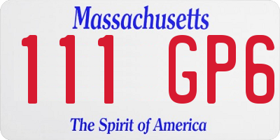 MA license plate 111GP6