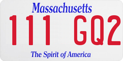 MA license plate 111GQ2