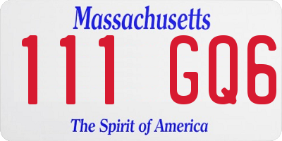 MA license plate 111GQ6