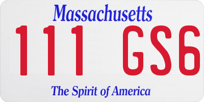 MA license plate 111GS6