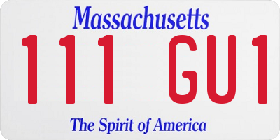 MA license plate 111GU1