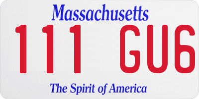MA license plate 111GU6