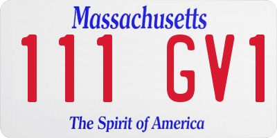 MA license plate 111GV1