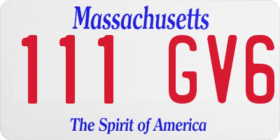 MA license plate 111GV6