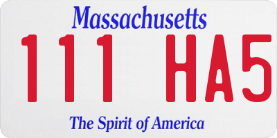 MA license plate 111HA5
