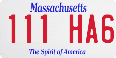 MA license plate 111HA6